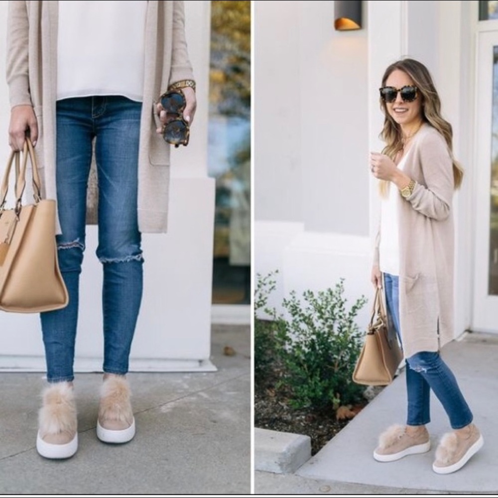 Steve Madden Bryanne suede fur Pom Pom sneakers